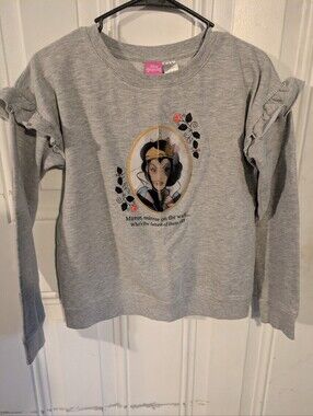 Disney Princess Snow White Evil Queen Gray Ruffle Sleeve Sweatshirt